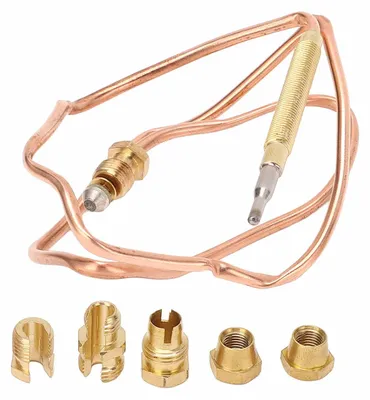 Imagen del producto de Kit de termopar para gas, repuesto para estufas, chimeneas, con tuercas adaptadoras para calentadores y dispositivos de combustión, 90 cm