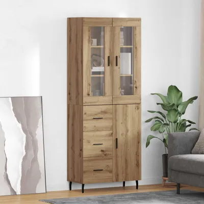 Obrázok produktu pre vidaXL Vysoká komoda, 2 kusy, Imitácia dreva Artisan, 69,5 x 34 x 180 cm, drevotrieska