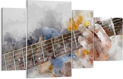 Produktbild von Bild auf Leinwand - Leinwandbild - Gitarre Musik - 120x70cm - Wand Bild - Wanddeko - Wandbilder - Leinwanddruck - Bilder - Kunstdruck - Wanddekoration - Leinwand bilder - Wandkunst - DL120x70-3448