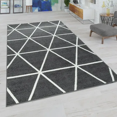 Produktbild von Wohnzimmer Teppich Moderne Pastell Farben Skandinavischer Stil Rauten Muster Grösse 60x100 cm