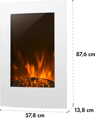 Obrázek produktu pro Klarstein Elektrický krb, elektrický ohřívač do obývacího pokoje a interiéru, elektrický krb s LED plameny, energeticky úsporný elektrický krb, ventilátorové topení s časovačem, nastavitelný termostat, topení 2000 W