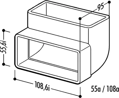 Immagine prodotto di Naber N-RBV 100 curva per tubi verticale a 90°, bianco - Tecnologia di ventilazione