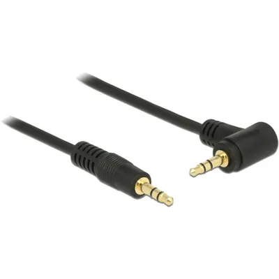 Produktbild von DeLOCK Klinkenkabel 3,5 mm 3 Pin Stecker > Stecker gewinkelt 3 m schwarz, 3.5mm, Stecker, 3.5mm, Stecker, 3 m, Schwarz