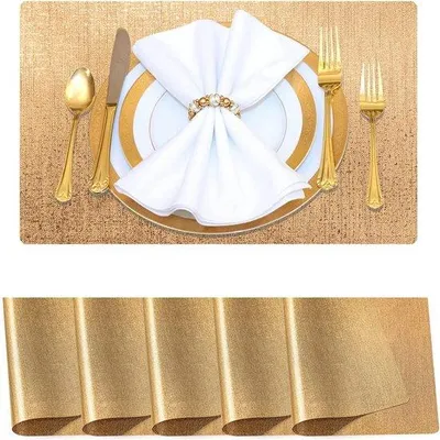 Produktbild von Famanu Platzsets Set von 6 - rund - rutschfest - hitzebeständig - für Küche und Restaurant