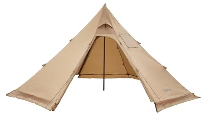 Image de Tente de camping VEVOR pour 4 personnes, tente tipi portable avec raccordement au four, tente pyramidale en toile, tentes de protection légères 4 saisons pour la randonnée, la pêche et les voyages en sac à dos, taille M