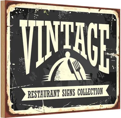 Produktbild von vianmo Holzschild 12x18 cm Vintage Restaurant Essen Trinken