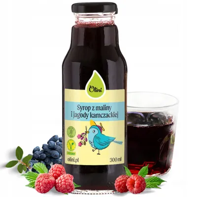Zdjęcie produktu dla Syrop z maliny i jagody kamczackiej 300 ml Olini