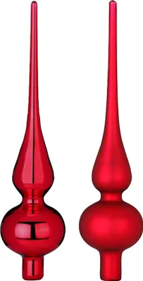 Produktbild von Christbaumspitze Glas 26cm 1 Stück matt / glänzend sort. - Ochsenblut