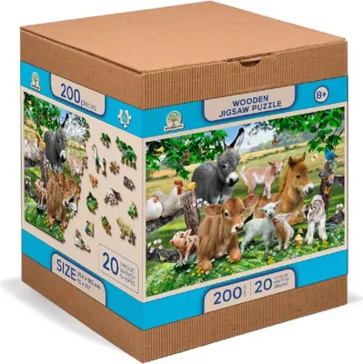Produktbild von WoodenCity Bauernhof Kindergarten Holzpuzzle 200 Teile