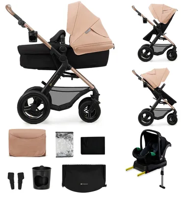 Immagine prodotto di Kinderkraft MOOV 2 Passeggino trio 4 in 1 con base MINK FX e seggiolino MINK PRO i-Size Beige