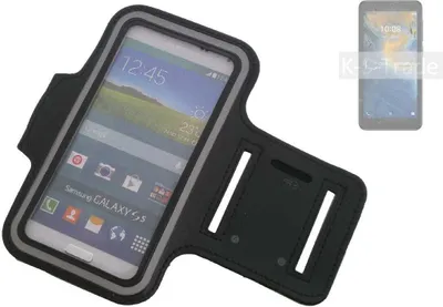 Produktbild von Kompatibel mit ZTE Blade A31 Lite Neopren Jogging Armband Sportarmband Oberarmband schwarz kompatibel mit ZTE Blade A31 Lite mit Reflektor Streifen.