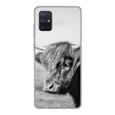 Produktbild von MuchoWow® Handyhülle Schutzhülle Hülle für Samsung Galaxy A71 Schottischer Highlander - Tiere - Schwarz - Weiß Silikon Softcase Handy Hülle - Kartenbesitzer