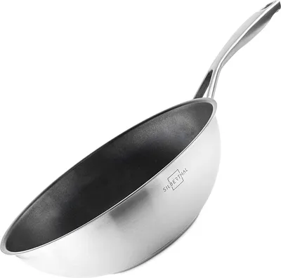 Produktbild von SILBERTHAL Wokpfanne Induktion 28 cm - Edelstahl Wok mit Anti-Haftbeschichtung - Für alle Herdarten - Backofenfest
