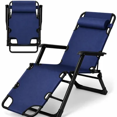 Zdjęcie produktu dla Leżak Ogrodowy Składany Fotel Plażowy 178x66 z Podnóżkiem Poduszką Opaska, productTiles.product.images.aiGenerated