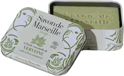 Produktbild von Marseiller Seife Eisenkraut in einer Metalldose 100 g Alepia