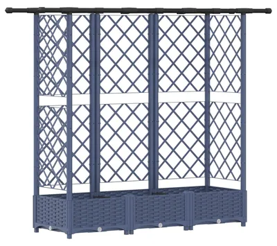 Zdjęcie produktu dla Podniesione łóżko z kratką i dachem Szary 164 x 40 x 123 cm PP