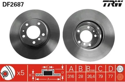 Produktbild von TRW Bremsscheiben (2 Stück) Vorderachse DF2687