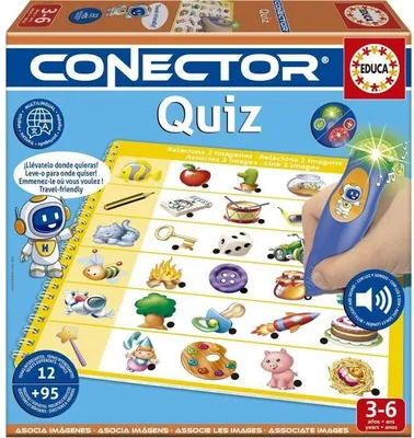 Immagine prodotto di Conector Quiz Gioco didattico, 90 domande, 12 argomenti, formato libro, dai 3 anni in su