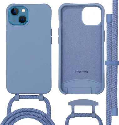 Obrázek produktu pro imoshion Barevný zadní kryt s odnímatelným řetízkem na mobil a MagSafe iPhone 13 – Ash Blue