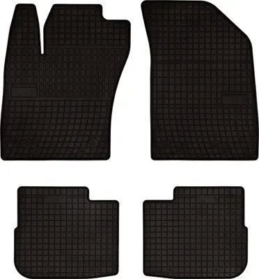 Produktbild von Gummifußmatten passend für Fiat Tipo II (Combo, Bj. 2015-) –  schwarz, passgenau, mit Befestigungen set 4 Stk. - Gummi-Automatten