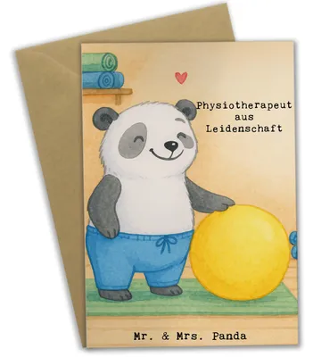 Produktbild von Mr. & Mrs. Panda Grußkarte Physiotherapeut Leidenschaft Design - Weiß - Geschenk, Klappkarte, dankeskarten, osterkarten, weihnachtskarten, glückwunschkarten
