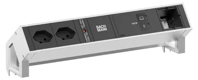 Zdjęcie produktu dla Bachmann BM0023753, Typu E, 2 x gniazdo sieciowe, 100 W, 86 mm, 207 mm, 88 mm