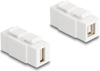 Obrázok produktu pre DeLOCK 87951, Plochý, Biela, USB A, USB B, Samica, Samica