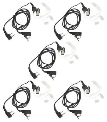 Produktbild von vhbw 5x Headset kompatibel mit TTI TX-446 Funkgerät - schwarz, Akustikschlauch