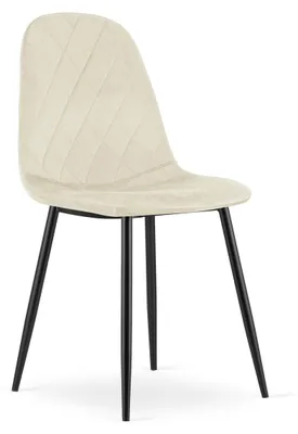 Imagen del producto de Silla Asti de terciopelo beige con patas negras