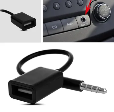 Produktbild von 3,5-mm-Audiobuchse zu USB 2.0 Adapterkabel (Stecker-zu-Buchse) für Autoradios/MP3-Player