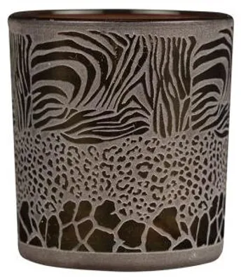 Productafbeelding van Mars & More Theelichthouder, glazen "Safari Mix", bruin, klein, 8 cm
