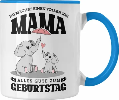 Produktbild von Trendation - Tasse Mama Mutter Geburtstag Geschenk für Mama von Tochter Sohn (Blau)