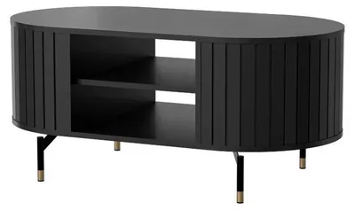 Produktbild von MOBAE LINEA 06 Couchtisch 104 cm Schwarz moderner Wohnzimmertisch Sofatisch stabil Design Tisch rechteckig Wohnzimmer