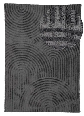 Image de carpetfine Tapis Holly Zen rectangle effet haut-bas tapis très doux gris 200x290 cm | Tappeto velours corail Moderno per soggiorno, camera da letto e camera dei bambini