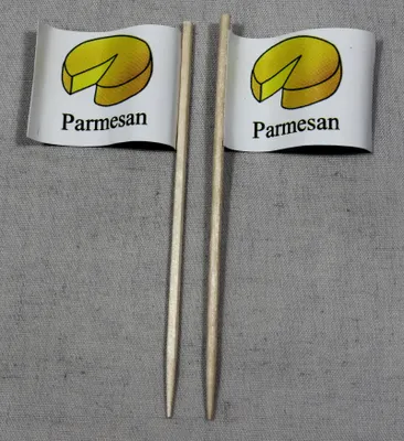Produktbild von Party-Picker Flagge Parmesan Käse Papierfähnchen in Spitzenqualität 25 Stück Beutel
