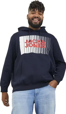 Produktbild von Jack & Jones Plus Size Kapuzenpullover dunkelblau mit Aufdruck