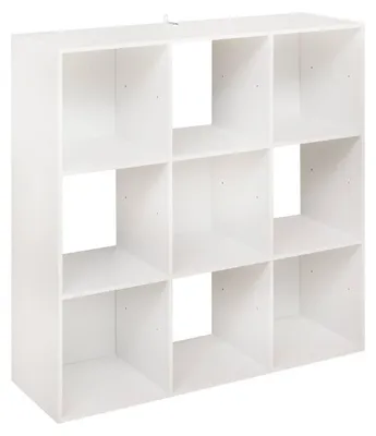 Image de Etagère décorative, étagère, blanche, 9 compartiments, 100,5 x 100,5 x 32 cm