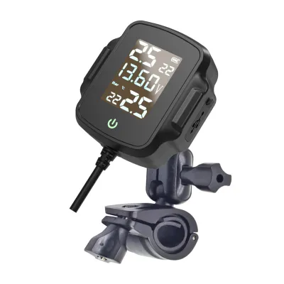 Obrázok produktu pre Systém monitorovania tlaku v pneumatikách motocykla - Bezdrôtový systém TPMS s 2 externými snímačmi a podporou výstupu USB