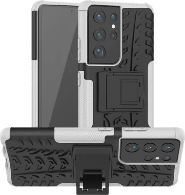Produktbild von König Design Hülle kompatibel mit Samsung Galaxy S21 Ultra Kunststoff Soft Handyhülle - Handy Case Weiß