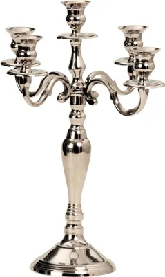Produktbild von Kerzenständer 5-armig Kerzenleuchter 40 cm Silber