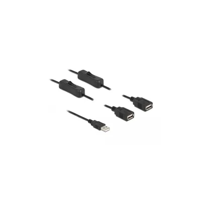 Produktbild von Delock Kabel USB Typ-A Stecker zu 2 x USB Typ-A Buchse mit Schalter 1 m