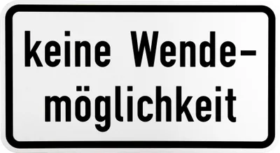 Produktbild von ORIGINAL Verkehrsschild Nr. 1008-34 " keine Wendemöglichkeit " nach StVO und RAL-Gütebedingungen Verkehrszeichen Schild Straßenschild Zusatzschild Straßenschilder Straßenzeichen Straße