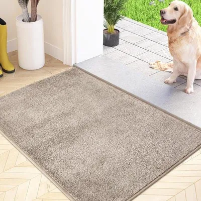 Productafbeelding van Ibenzoa® deurmat voor binnen – waterabsorberend en antislip, microvezel met TPR-achterkant, 60 x 90 cm, geschikt voor de hal, keuken en badkamer