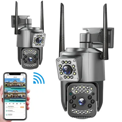 Image de HEYLAD Caméra extérieure intelligente double WIFI 4MPX 360° panoramique HD Détection IR