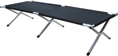 Zdjęcie produktu dla Łóżko kempingowe XXL - Składane łóżko gościnne - Do użytku na zewnątrz - Nośność 200 kg - Wymiary 210 x 72 cm - Kolor: czarny