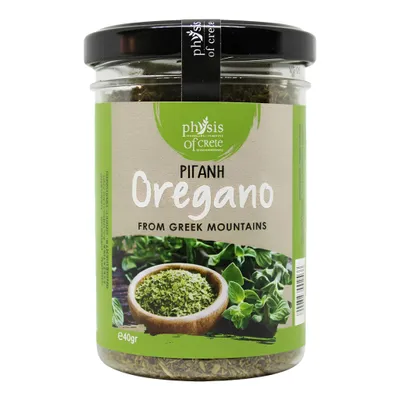 Physis of Crete Griechischer Berg-Oregano im Glas auf weißem Grund