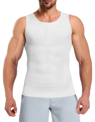 Imagen del producto de Camiseta de compresión para hombre - Body moldeador sin mangas, color blanco