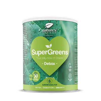 Image de SuperGreens DETOX - Poudre enrichie en lucuma, protéine de chanvre et ortie - 150 g