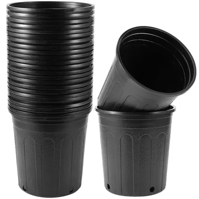 Image de 15 pots de culture en plastique, noir, de 17 cm