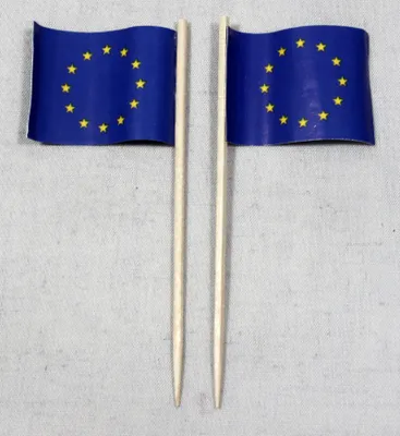 Produktbild von Party-Picker Flagge Europa Europaflagge Papierfähnchen in Spitzenqualität 25 Stück Beutel